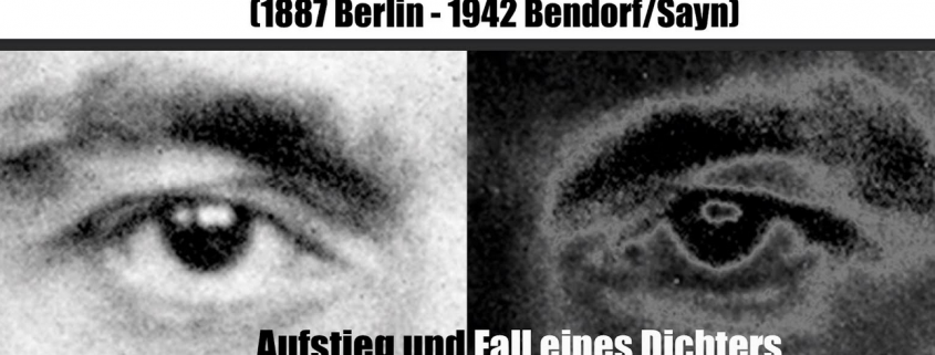 Plakat in schwarz-weiß: Jan van Hoddis 1887(Berlin)-1942(Bendorf/Sayn) Aufstieg und Fall eines Dichters
