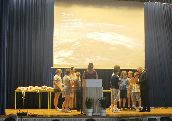 Gruppenfoto auf der Bühne