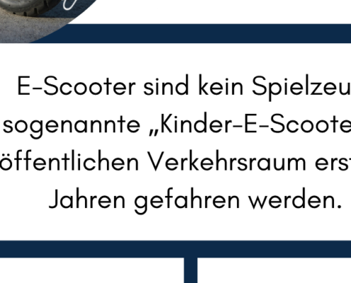 E-Scooter sind keine Spielzeuge!